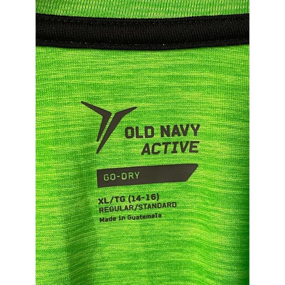 Old Navy Active Green Static Print "Never Quit" Long Sleeve Go-Dry Athletic Tee - Picture 8 of 8